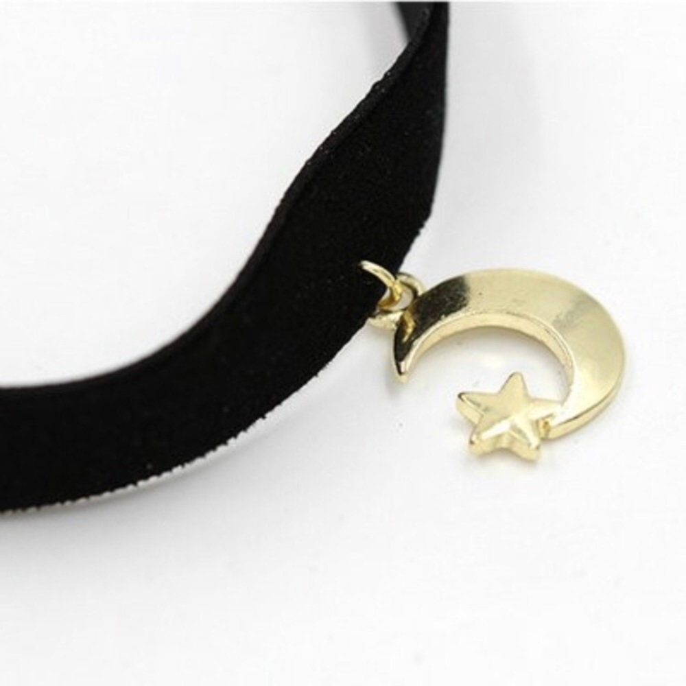 Moon and star choker